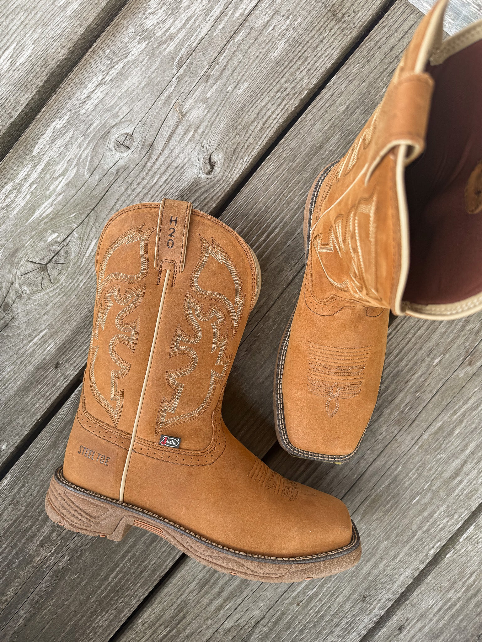 WK4331 | Stampede Rush Waterproof Square Steel Toe Work Boots