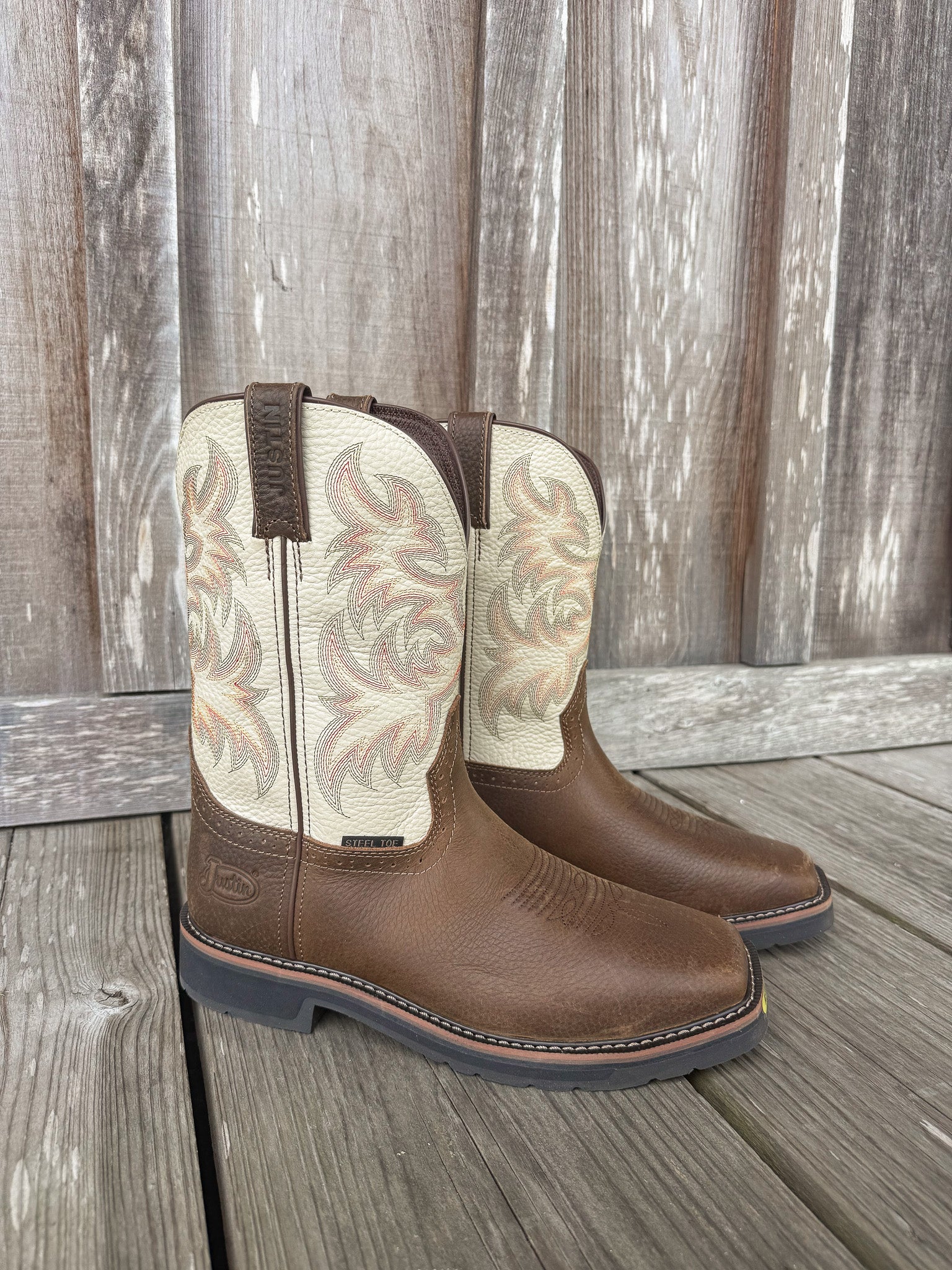 SE4684 | Driller Cream Square Steel Toe Work Boots