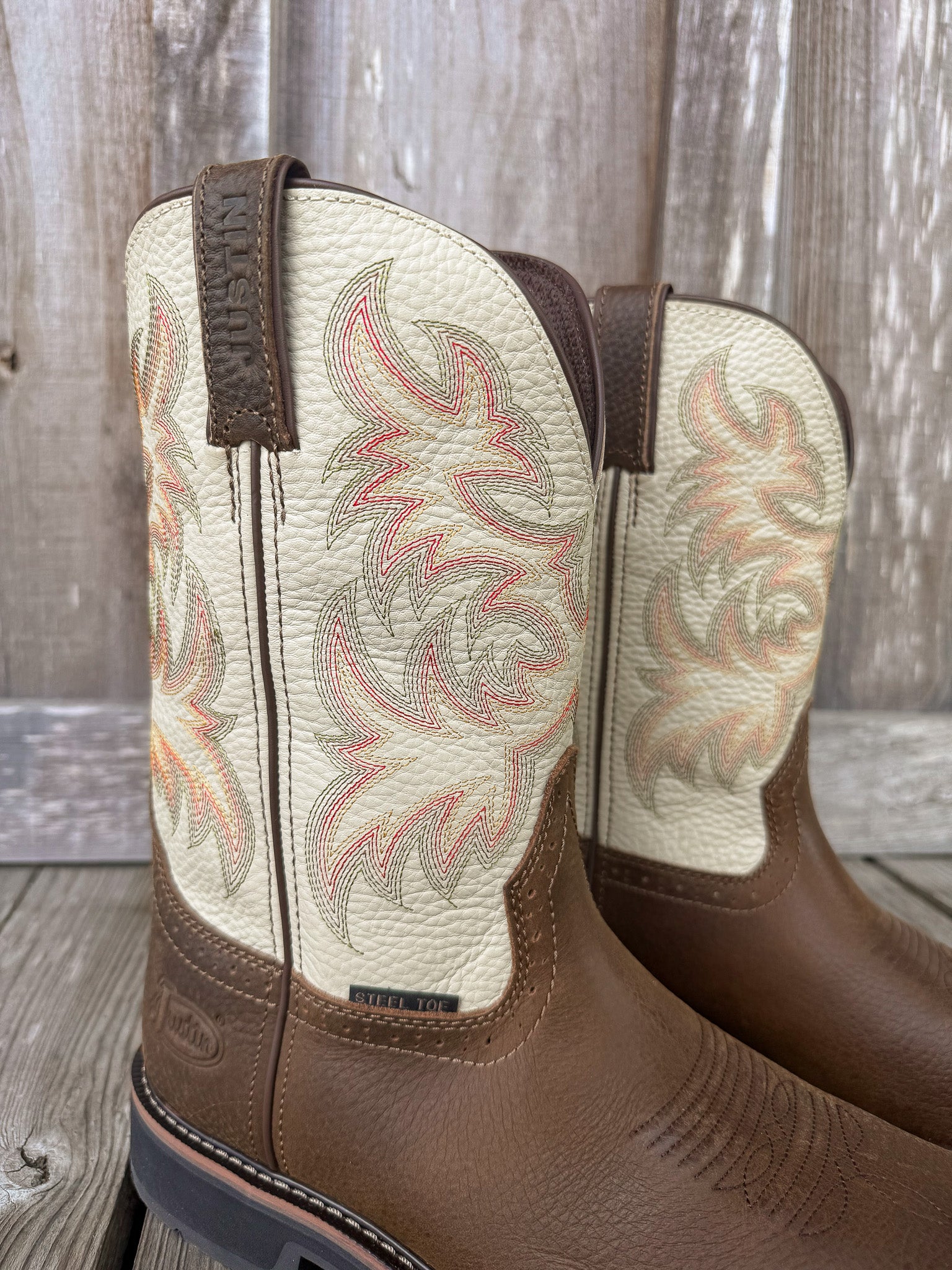 SE4684 | Driller Cream Square Steel Toe Work Boots