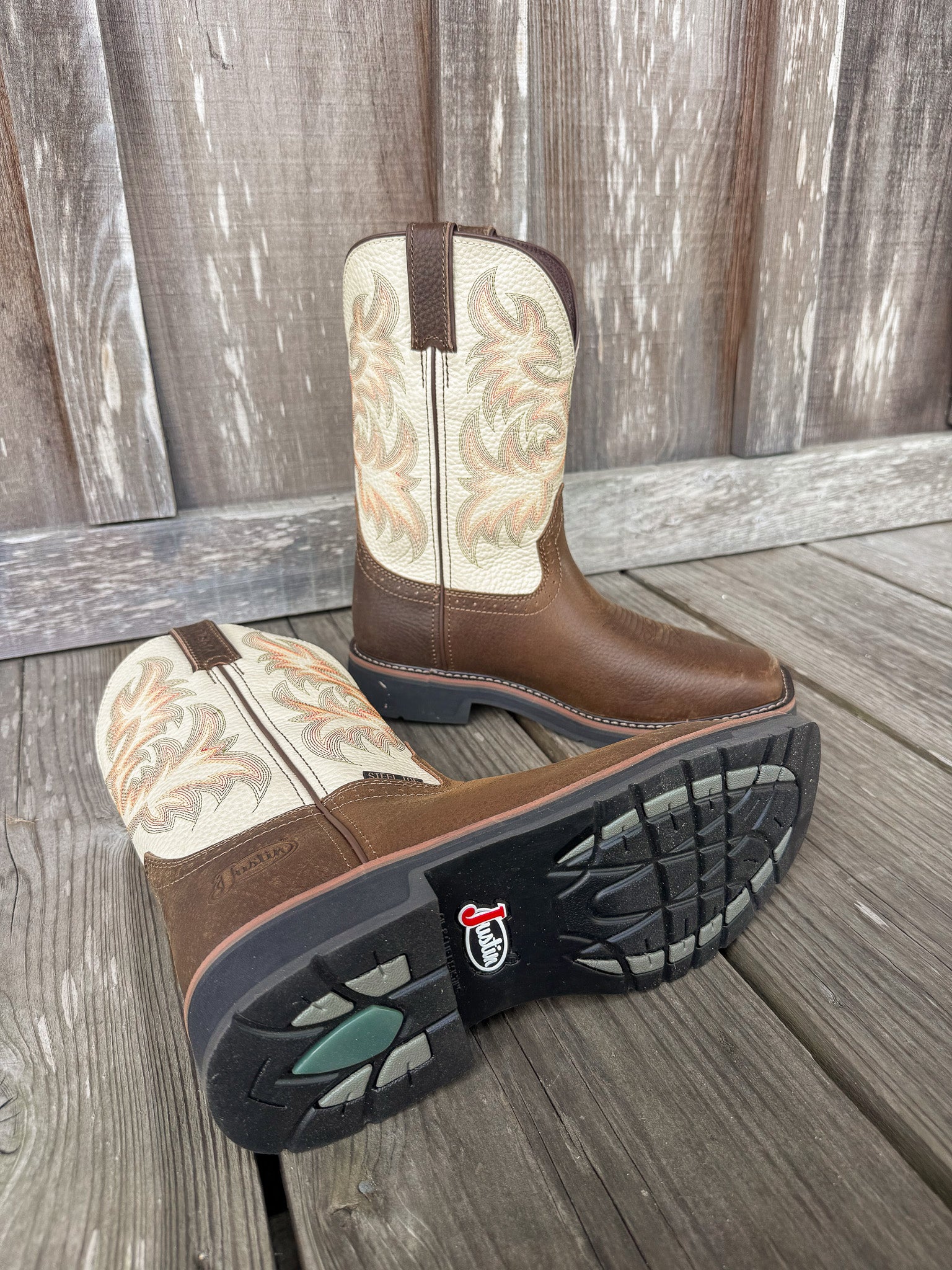 SE4684 | Driller Cream Square Steel Toe Work Boots