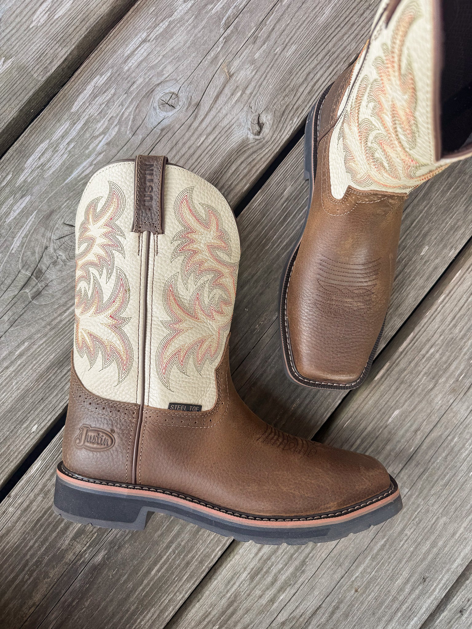 SE4684 | Driller Cream Square Steel Toe Work Boots