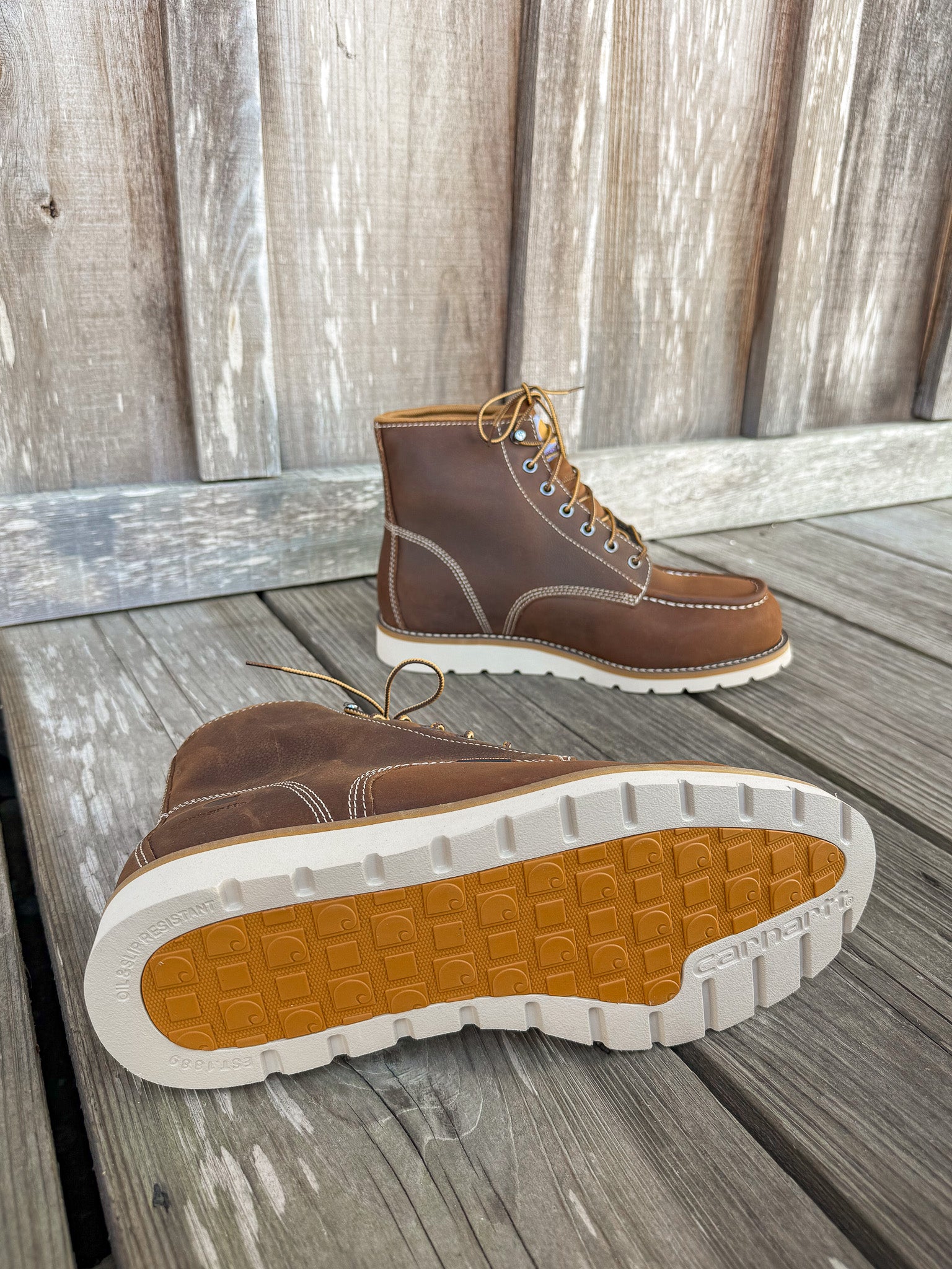 CMW6295 | Carhartt 6” Waterproof Round Steel Toe Wedge Moc Boots
