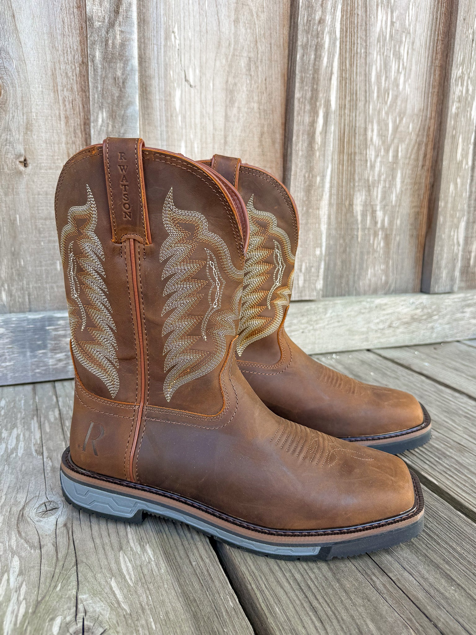 RW1804 | Crazy House Cowhide Square Toe Work Boots