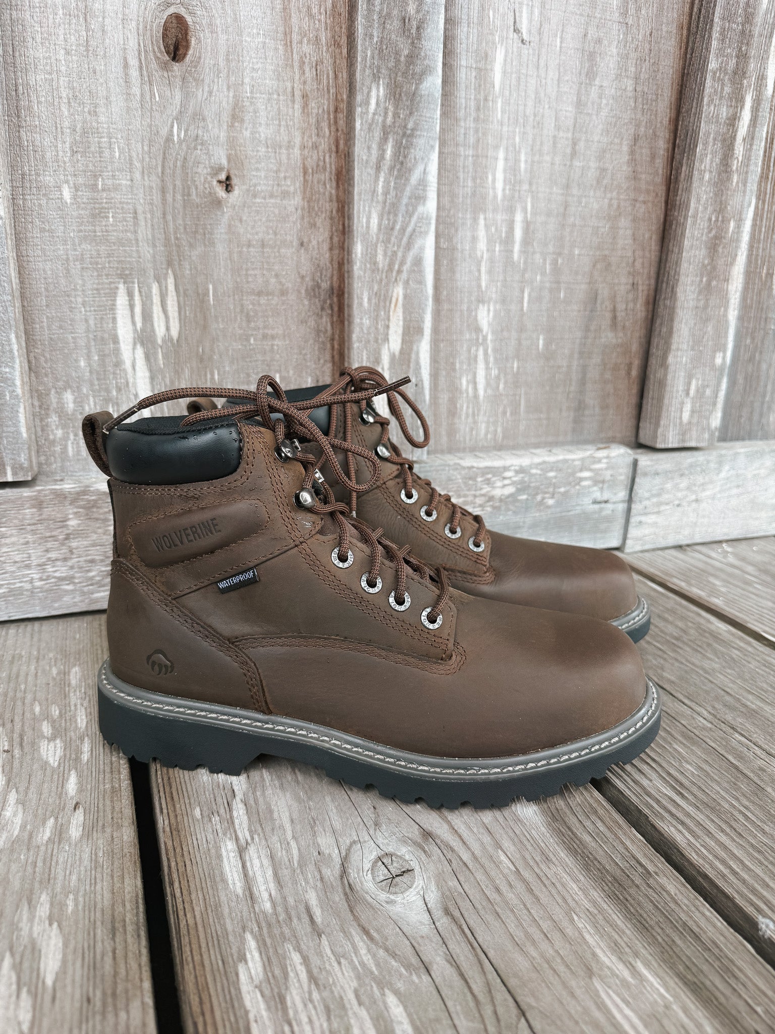 W10633 | Waterproof Round Steel Toe 6" Work Boots