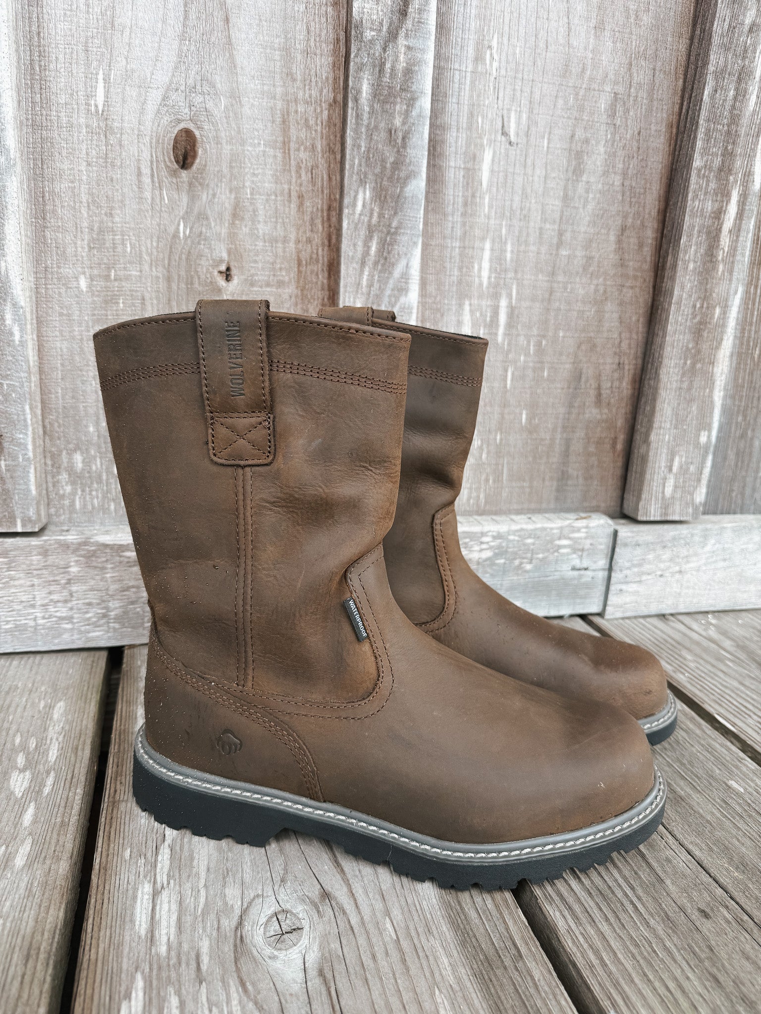 W10680 | Floorhand Waterproof Round Steel Toe Wellington Work Boots