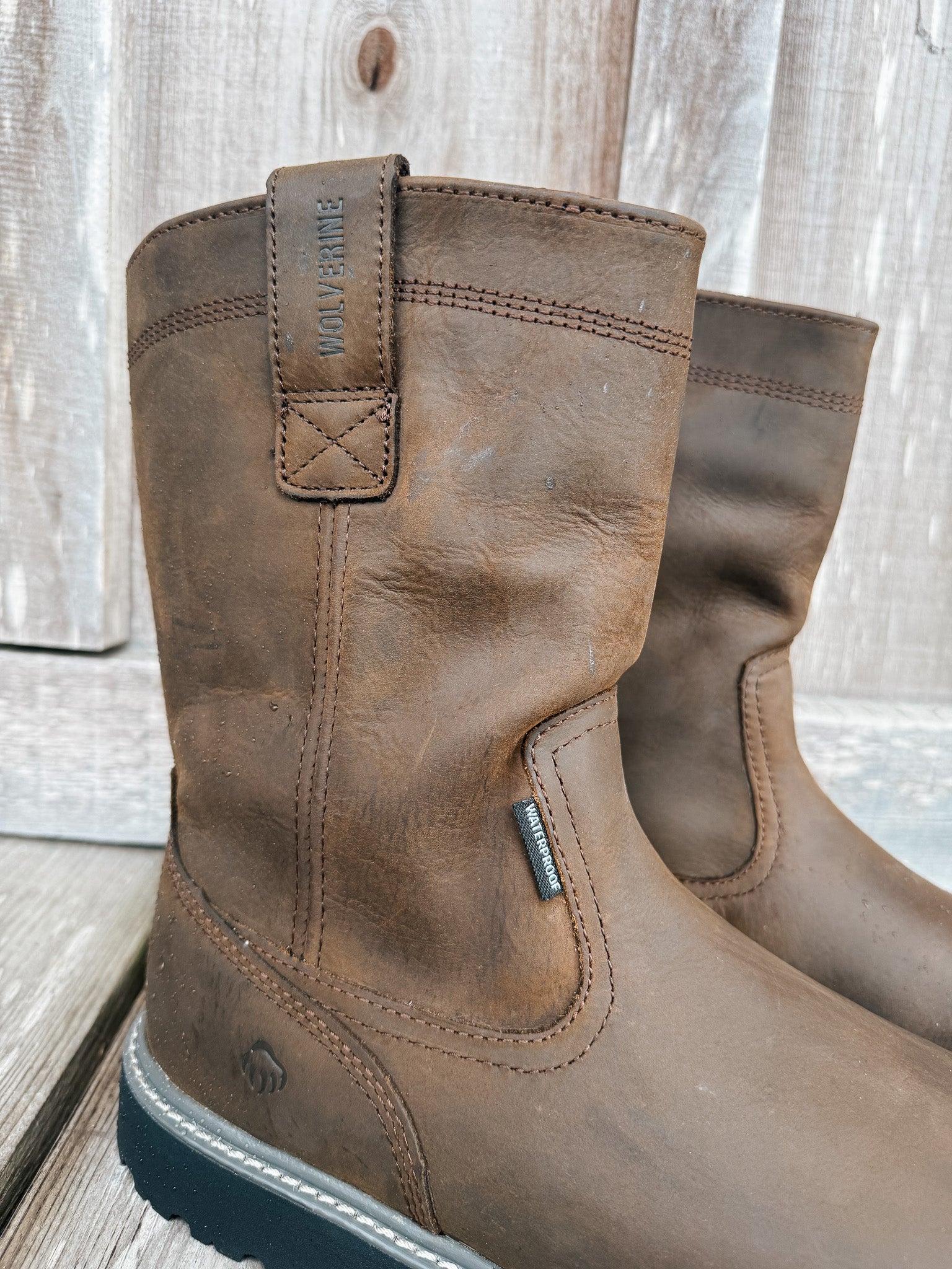 W10680 | Floorhand Waterproof Round Steel Toe Wellington Work Boots