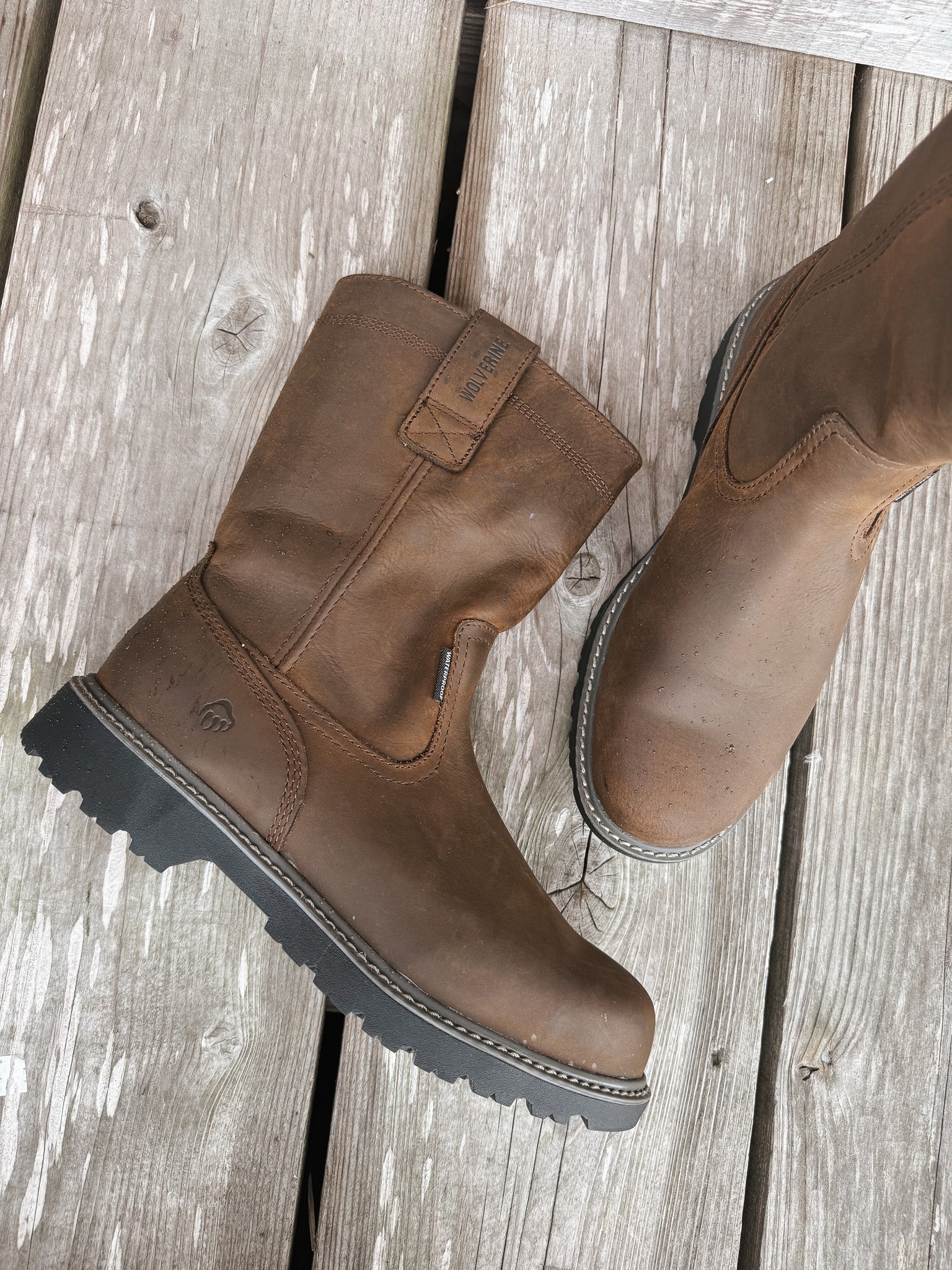W10680 | Floorhand Waterproof Round Steel Toe Wellington Work Boots