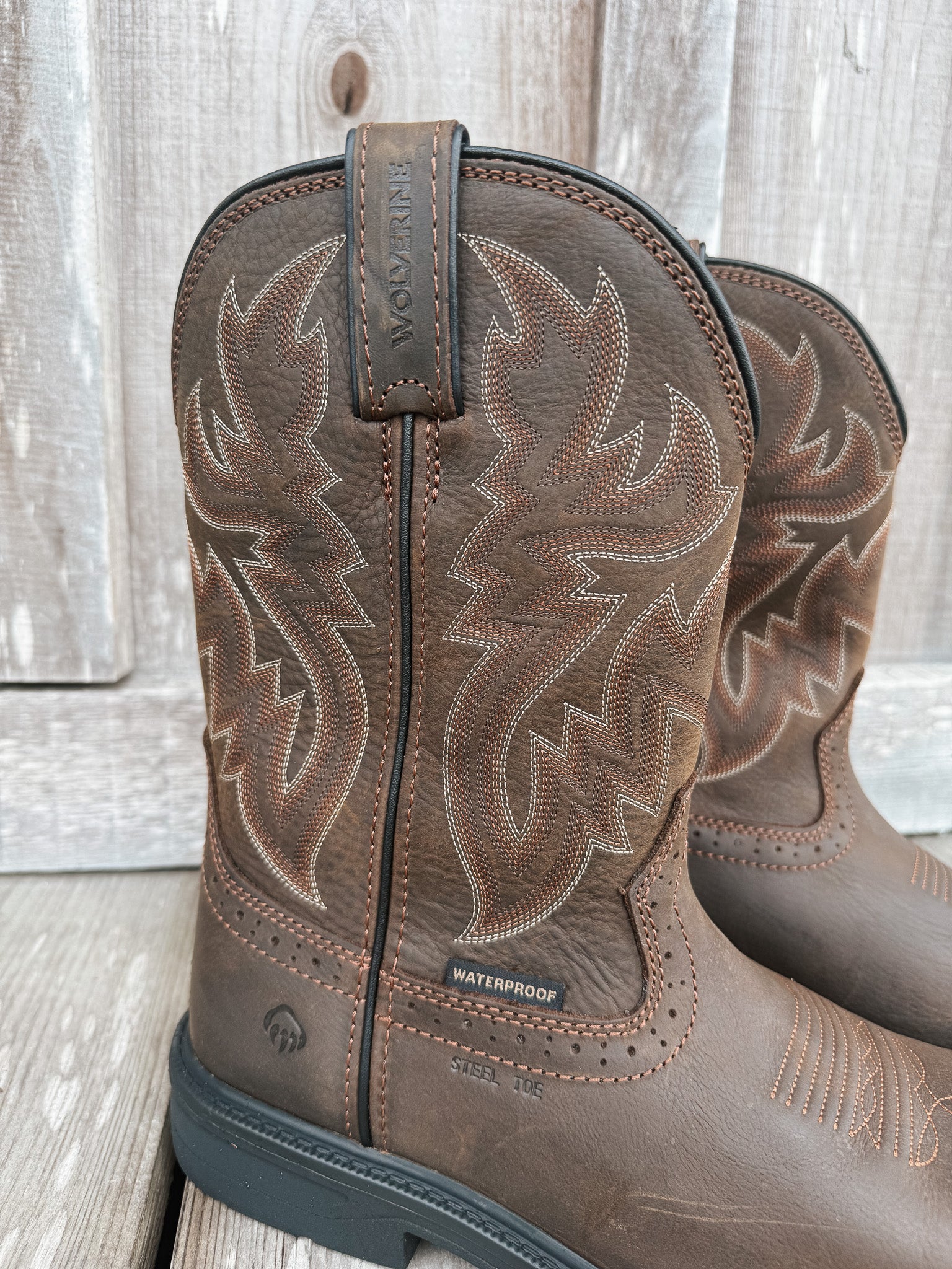 W251049 | Rancher Level Waterproof Square Steel Toe Wellington Boots