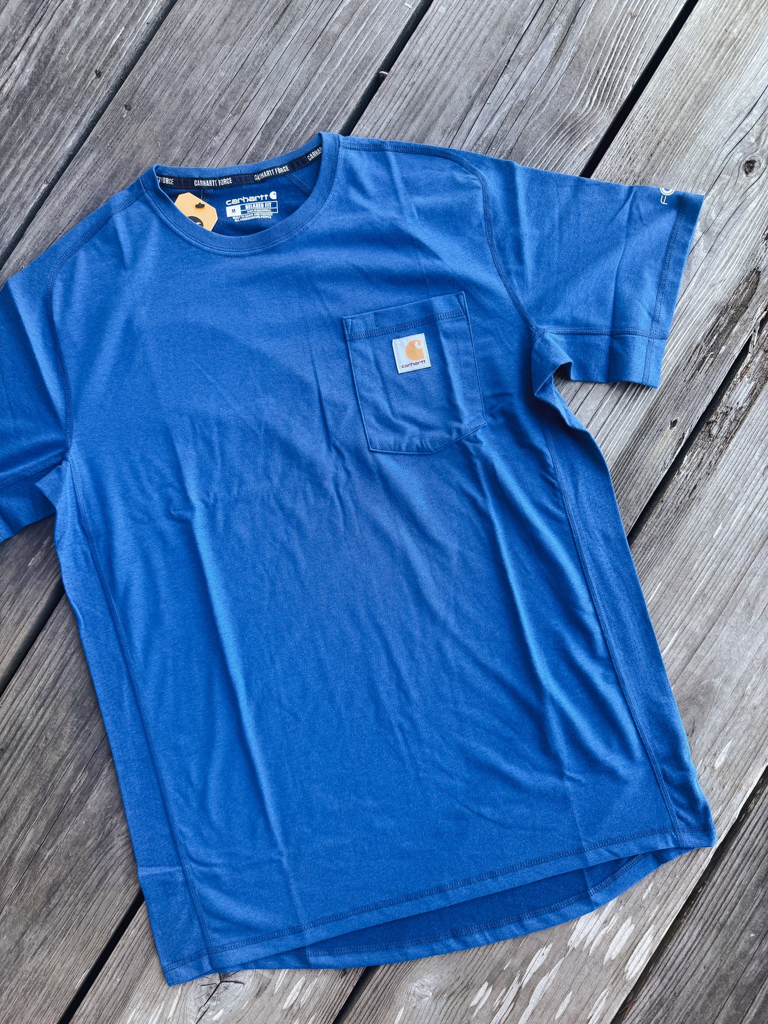 106652-446 | Force Relaxed Fit Midweight Short Sleeve Pocket T-Shirt in Light Huron Heather
