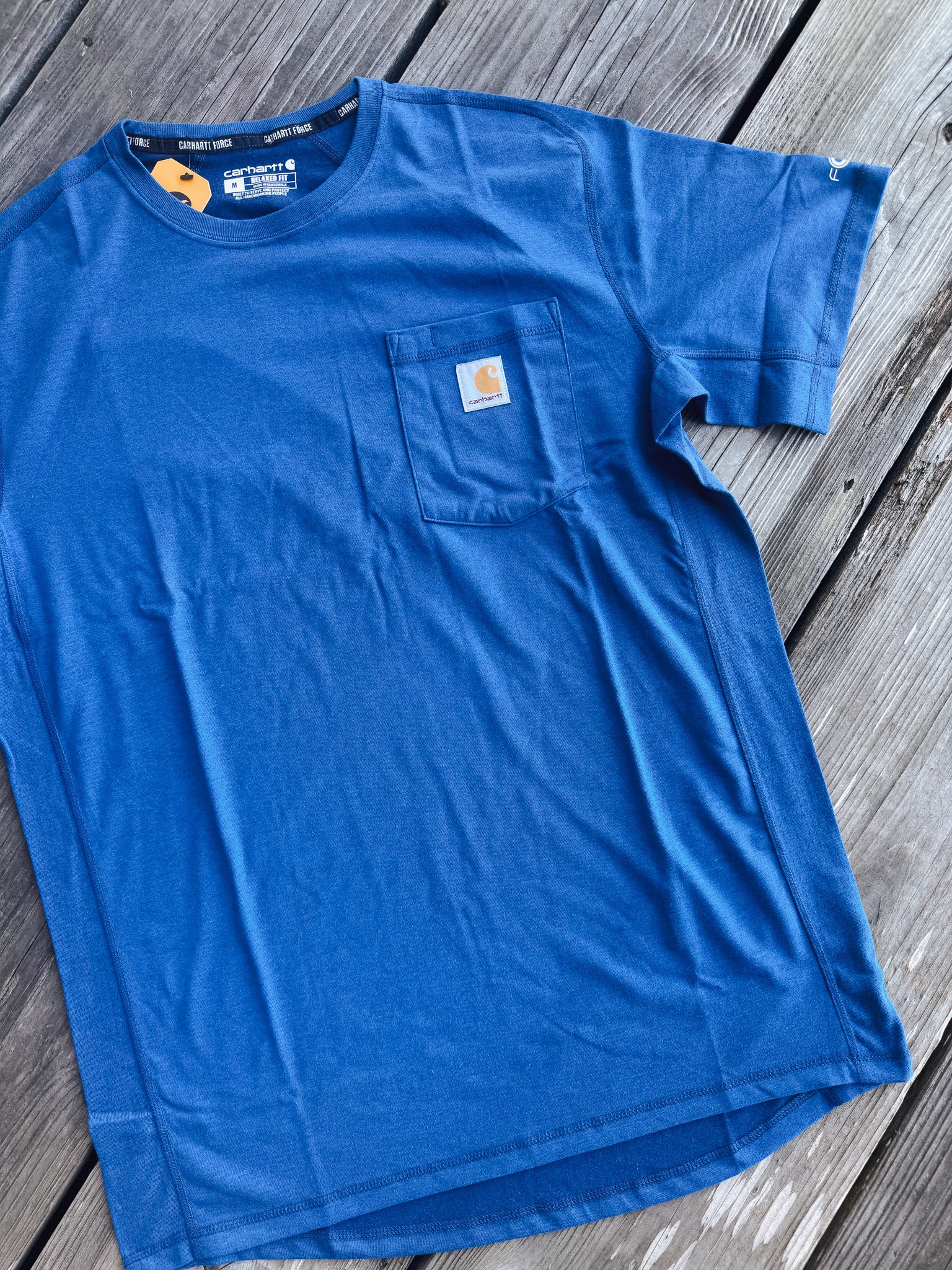 106652-446 | Force Relaxed Fit Midweight Short Sleeve Pocket T-Shirt in Light Huron Heather