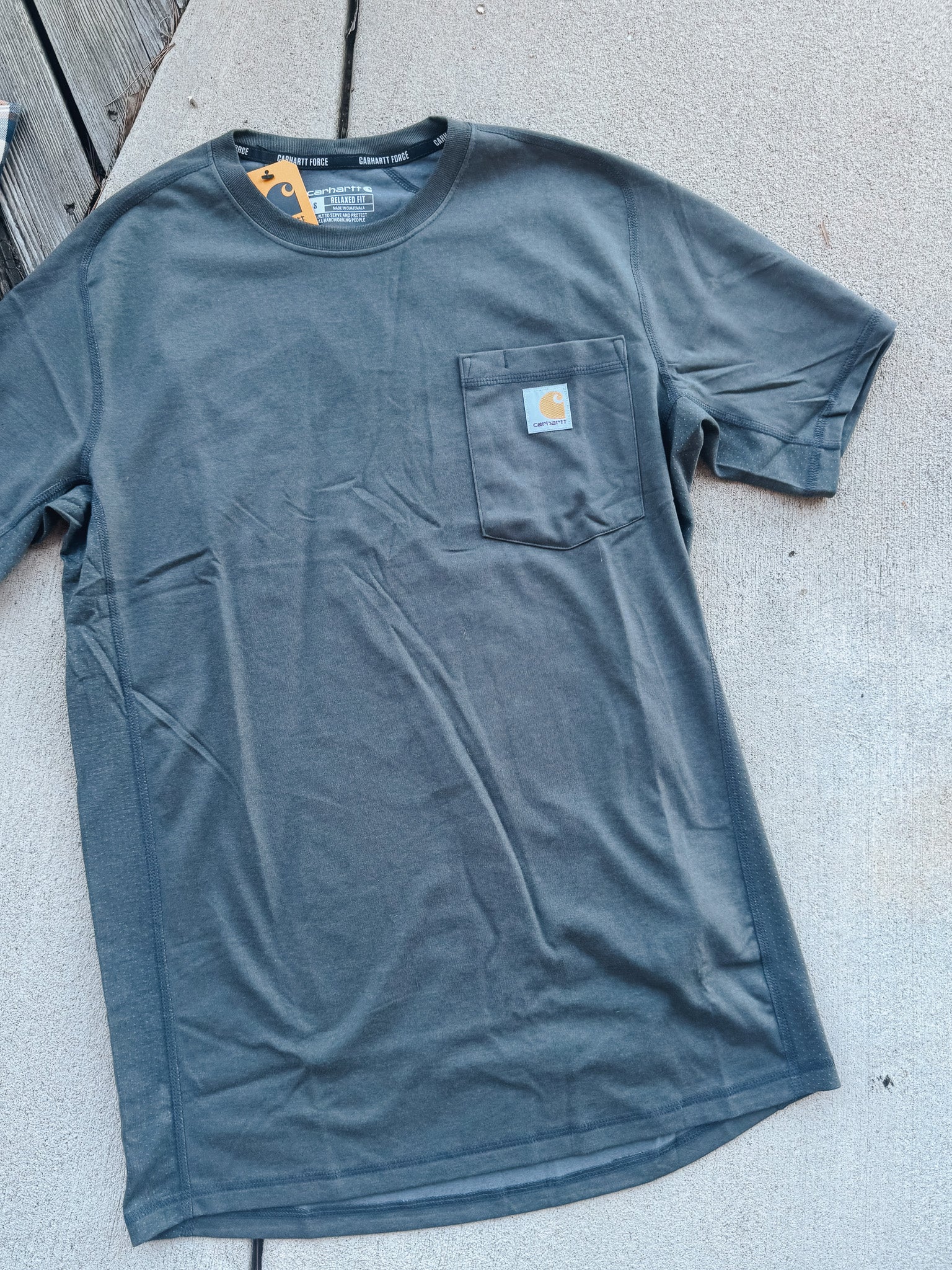 106652-CRH | Force Relaxed Fit Midweight Short Sleeve Pocket T-Shirt in Carbon Heather