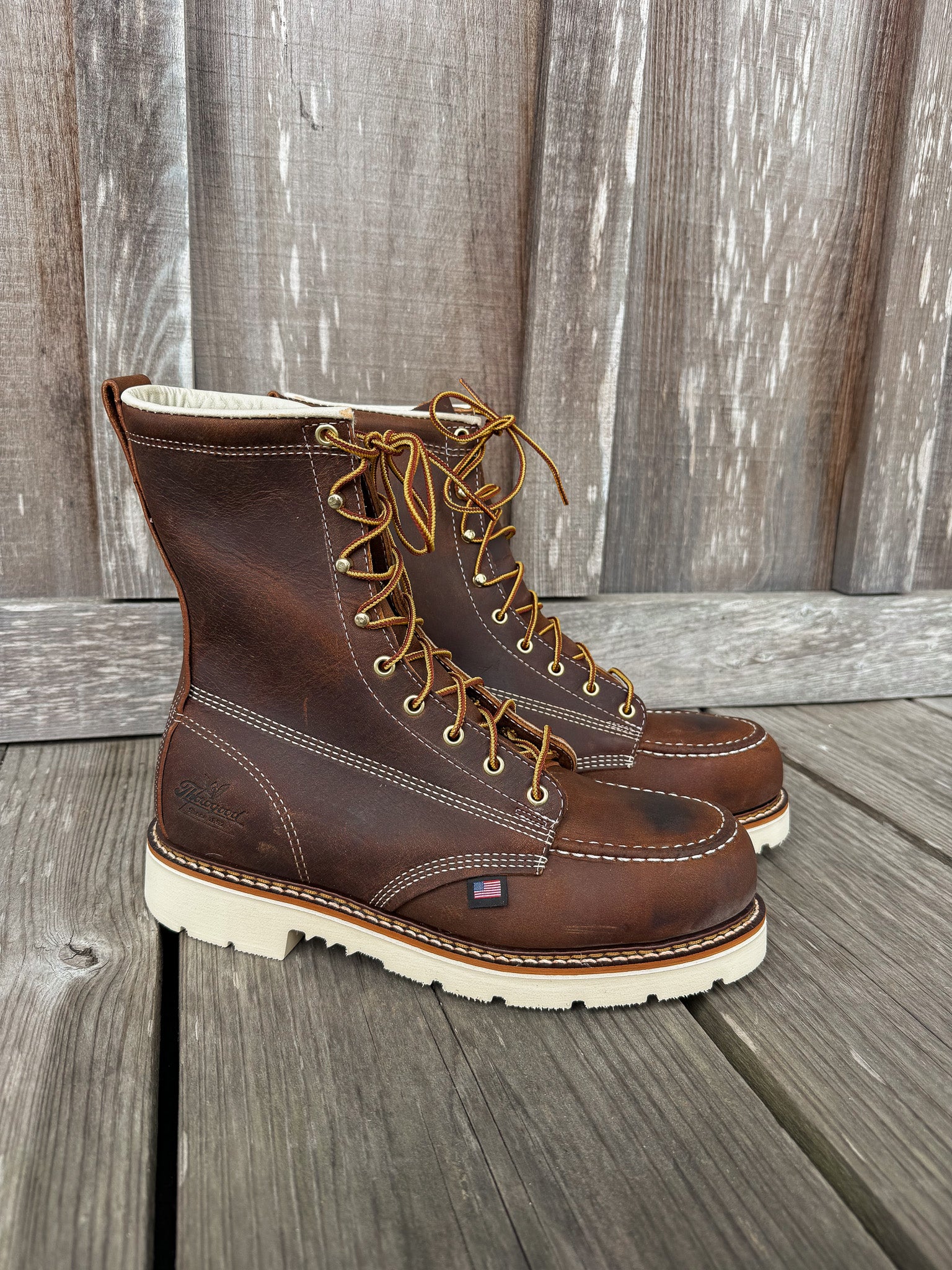 804-4378 | American Heritage 8″ Trail Crazy Horse Steel Toe Work Boots