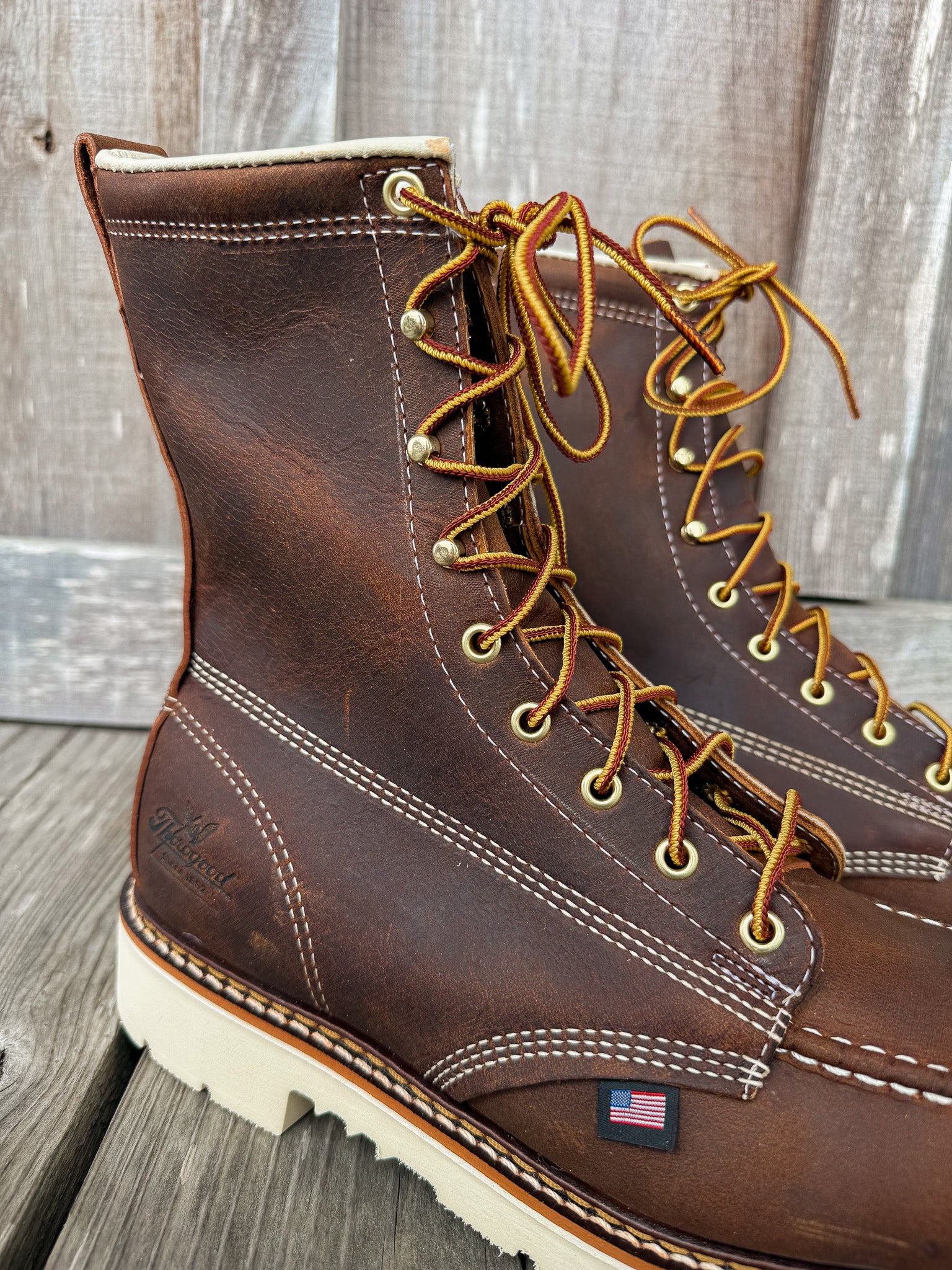 804-4378 | American Heritage 8″ Trail Crazy Horse Steel Toe Work Boots