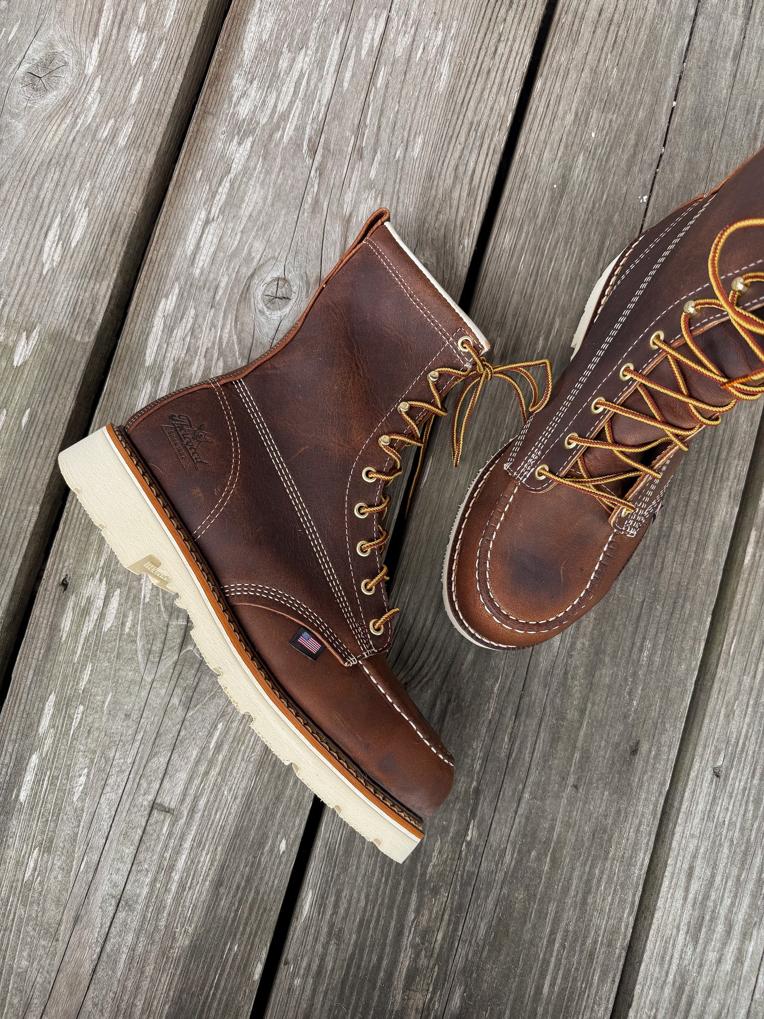 804-4378 | American Heritage 8″ Trail Crazy Horse Steel Toe Work Boots