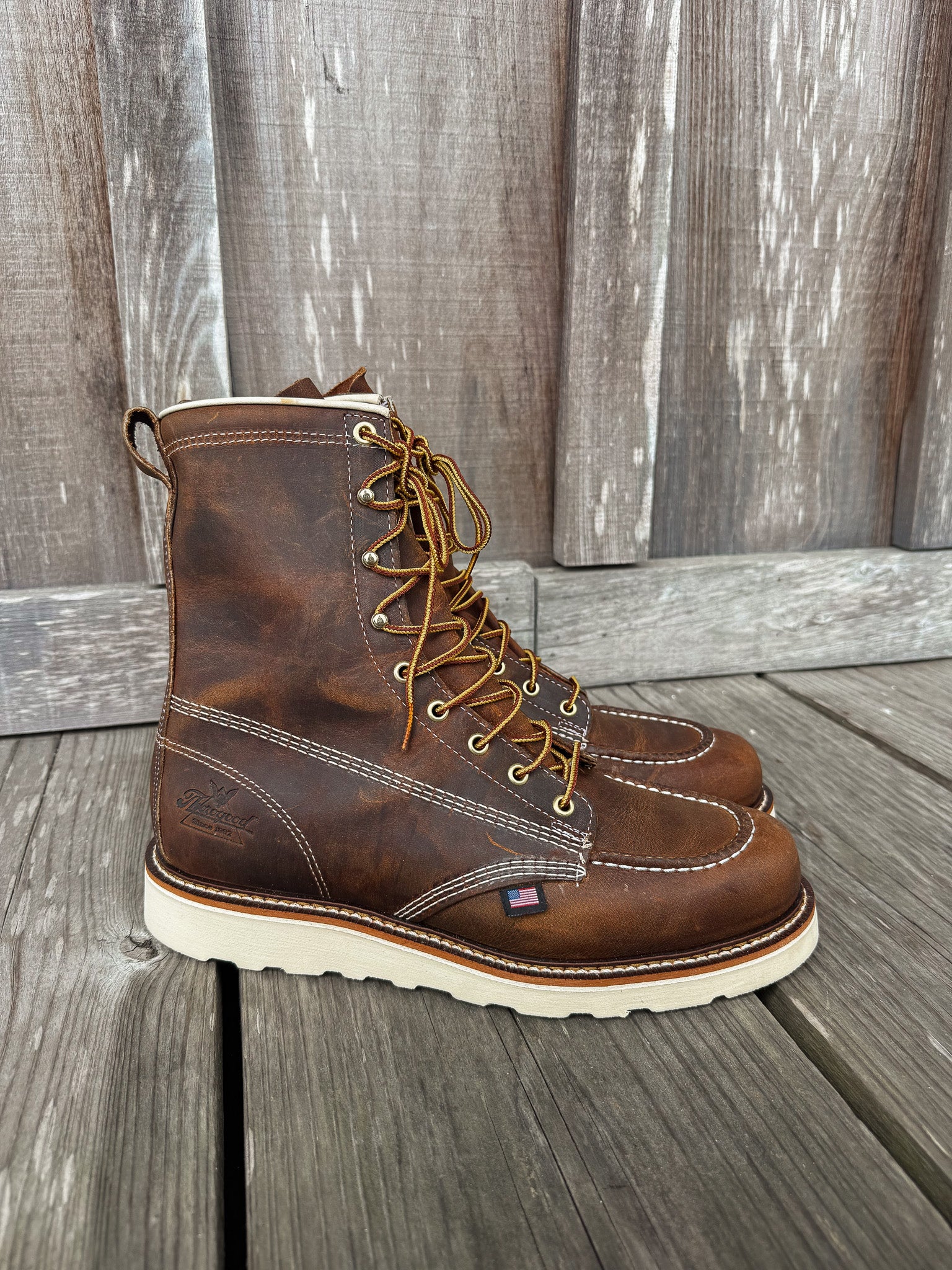 814-4178 | American Heritage 8″ Trail Crazy Horse Wedge Work Boots