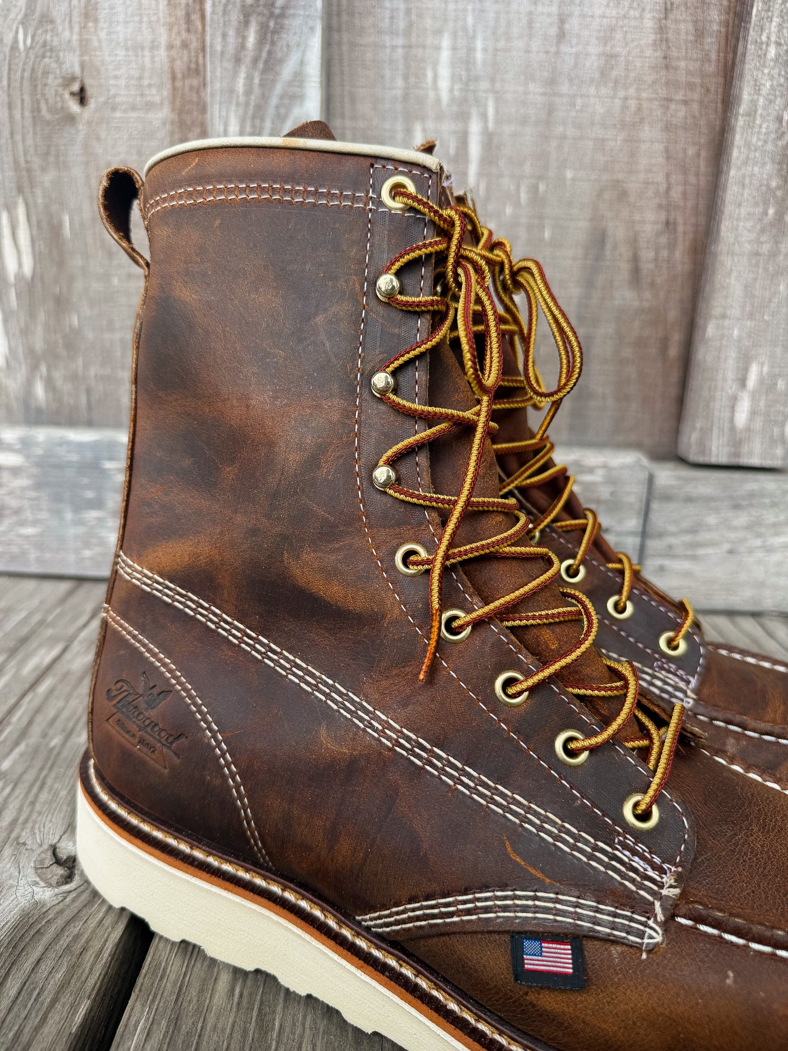 814-4178 | American Heritage 8″ Trail Crazy Horse Wedge Work Boots
