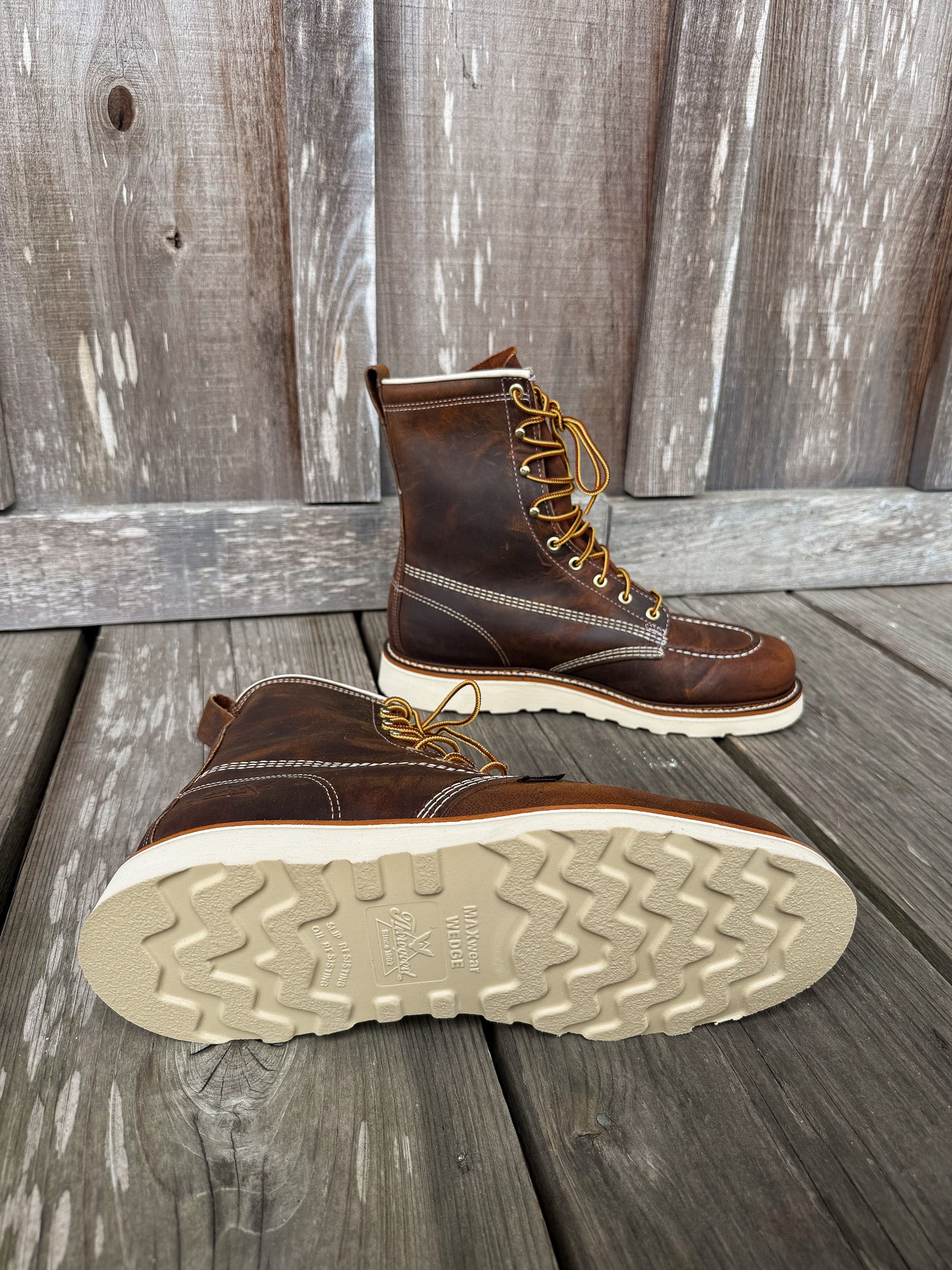 814-4178 | American Heritage 8″ Trail Crazy Horse Wedge Work Boots