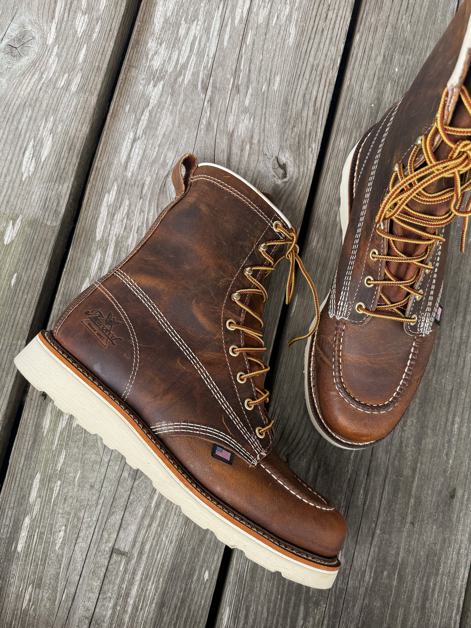 814-4178 | American Heritage 8″ Trail Crazy Horse Wedge Work Boots