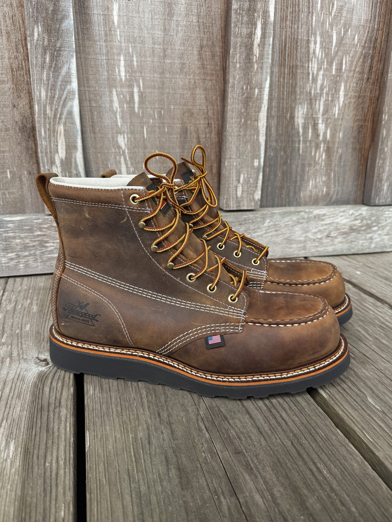 804-4135 | American Heritage  6″ Crazy Horse Steel Toe Work Boots