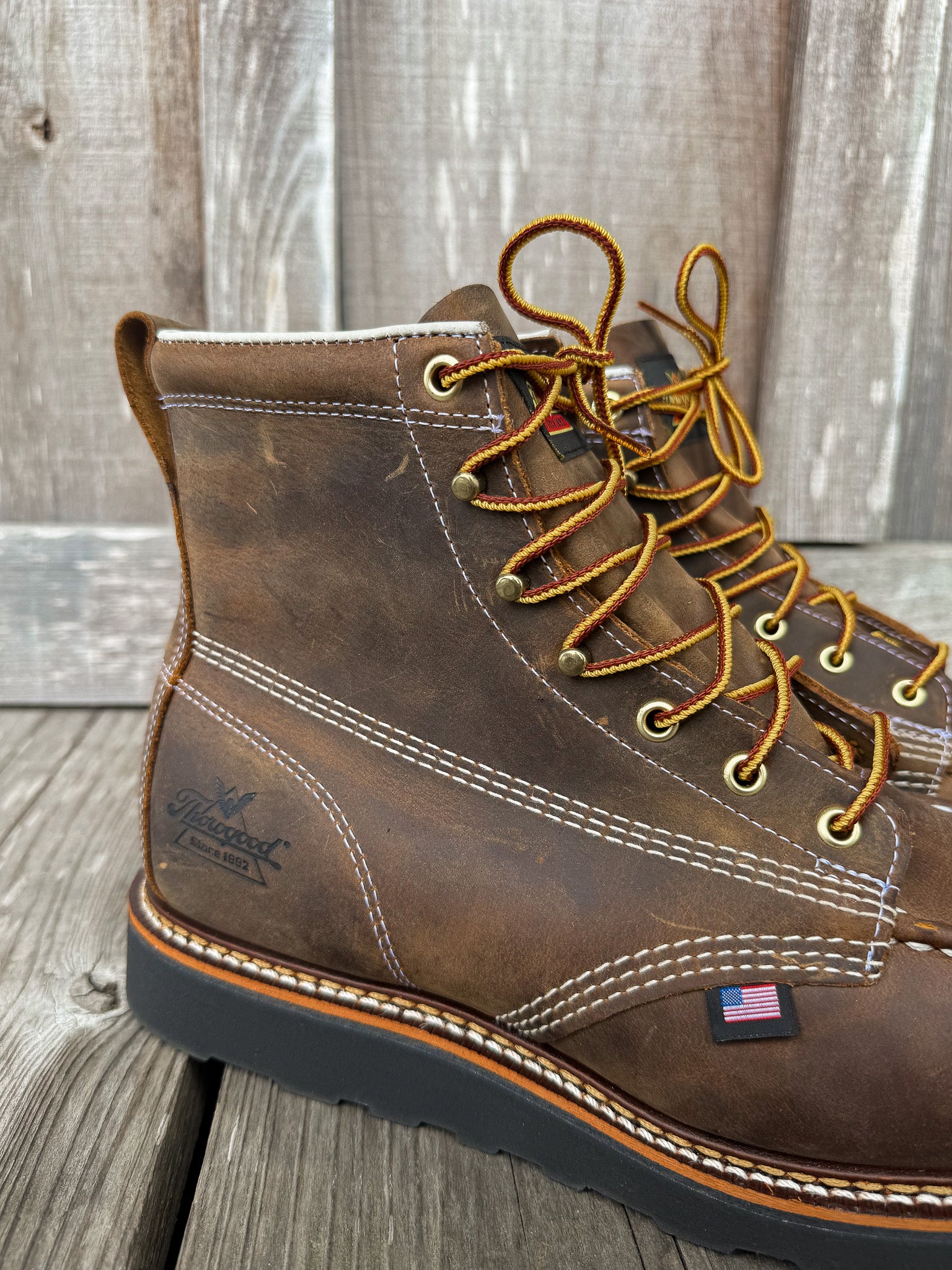 804-4135 | American Heritage  6″ Crazy Horse Steel Toe Work Boots