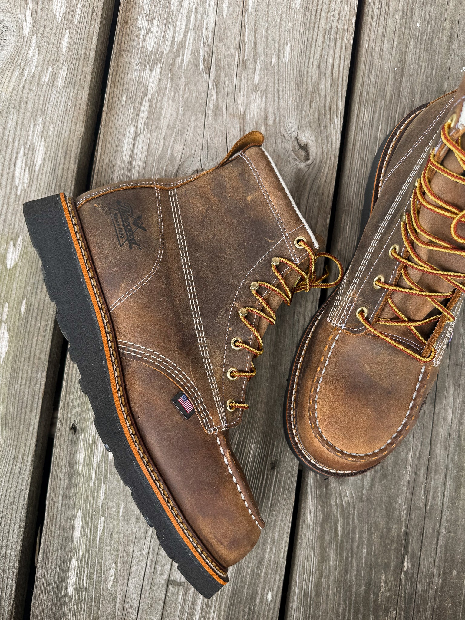 804-4135 | American Heritage  6″ Crazy Horse Steel Toe Work Boots