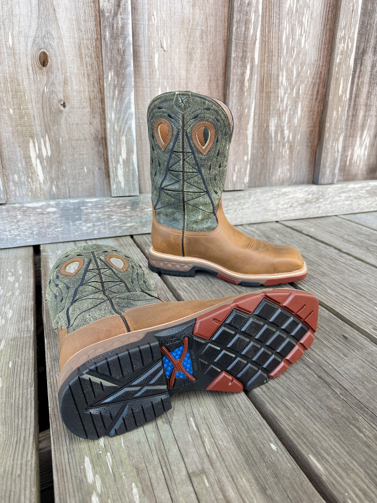 MXBNW11 | Lion & Dark Olive Waterproof Square Nano Toe Work Boots