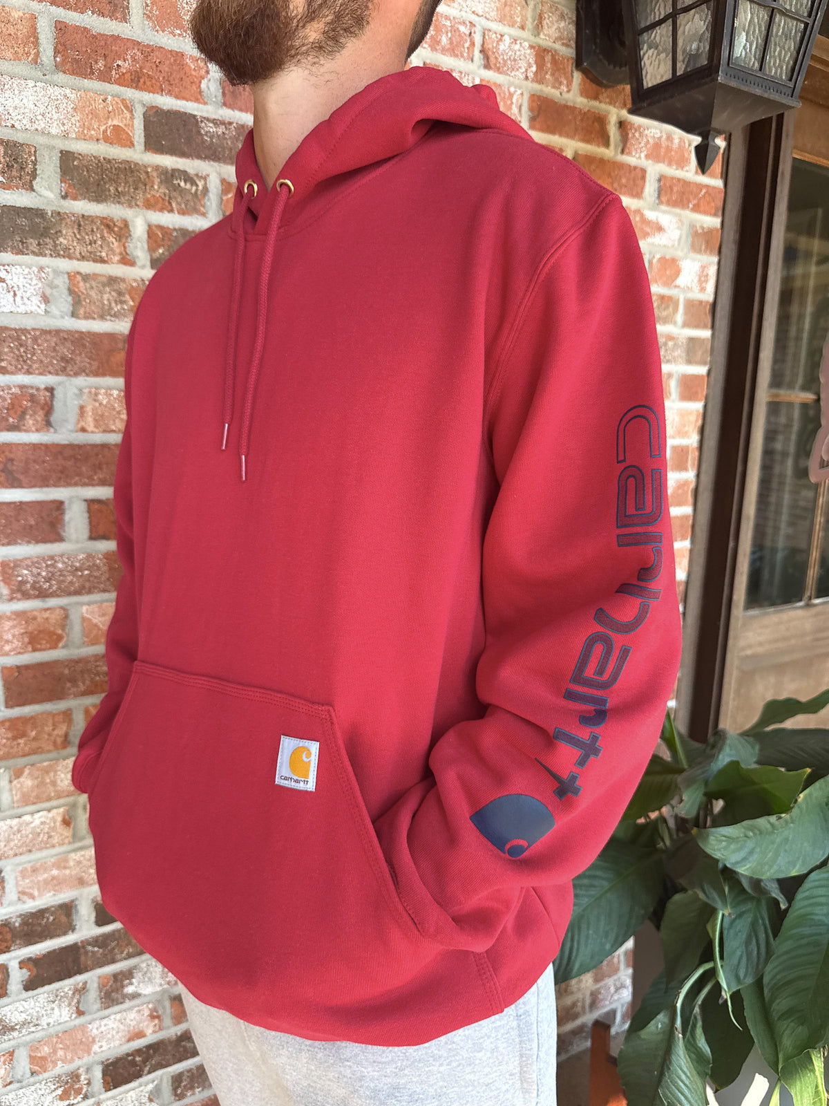 K288-R59 | Loose Fit Midweight Logo Hoodie - Red