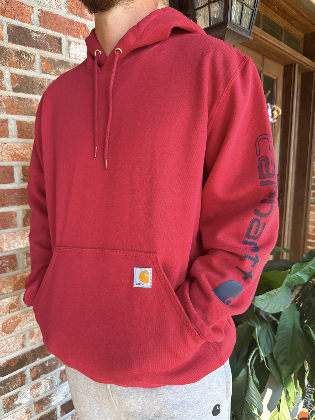 K288-R59 | Loose Fit Midweight Logo Hoodie - Red