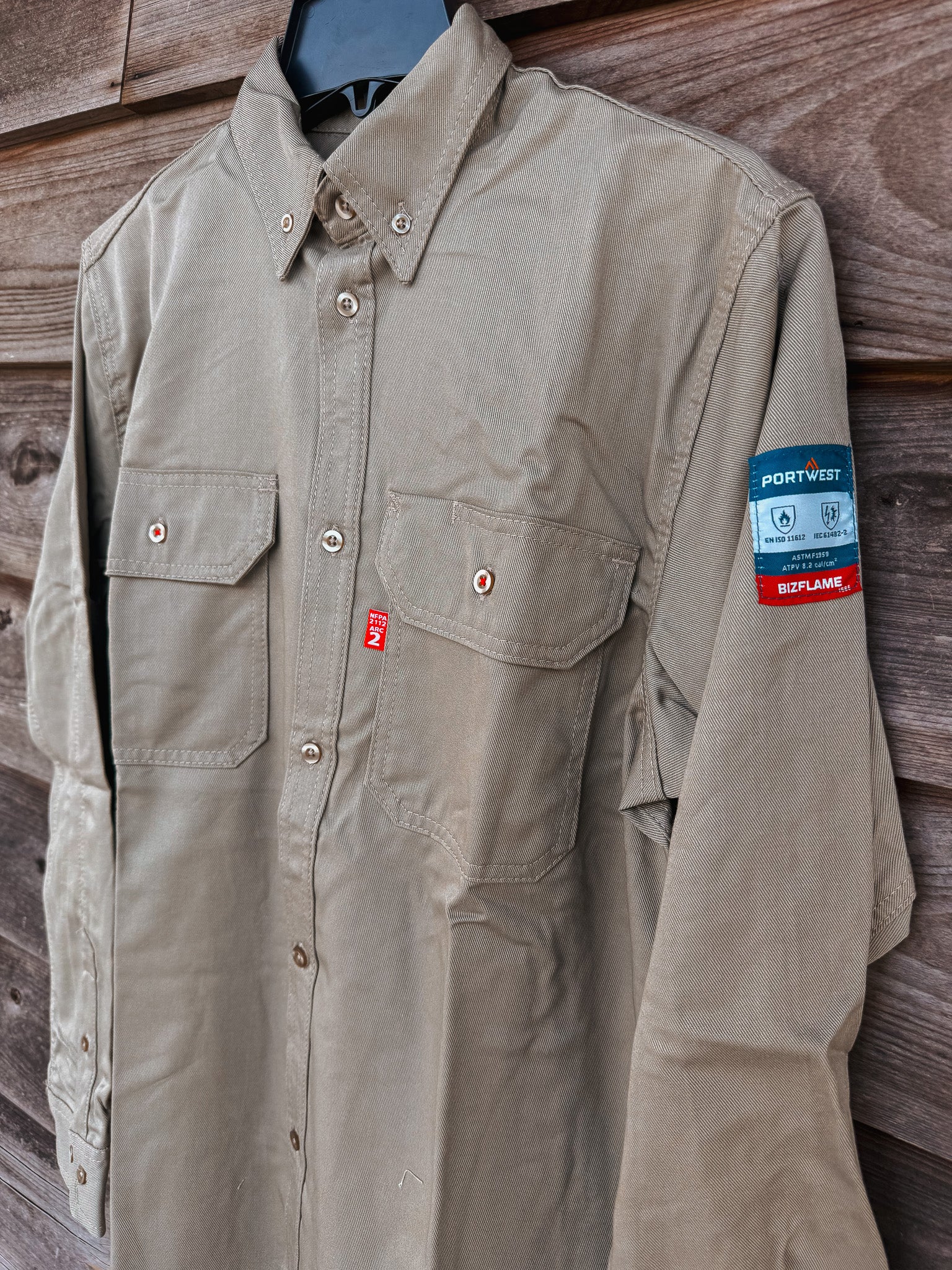 FR89KHR | FR Bizflame Work Shirt IN Khaki