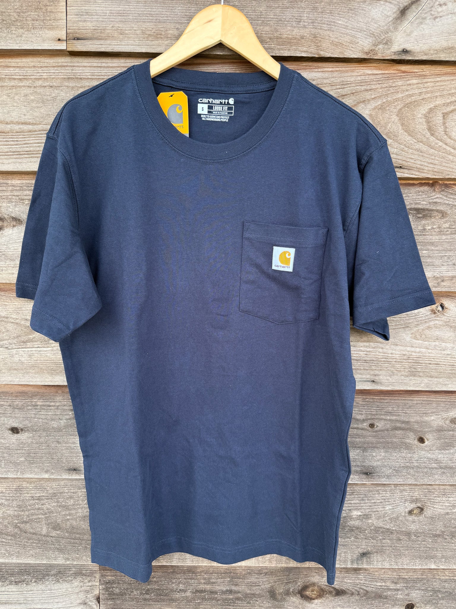 K87-NVY | Loose Fit Heavyweight Short-Sleeve Pocket T-Shirt in Navy