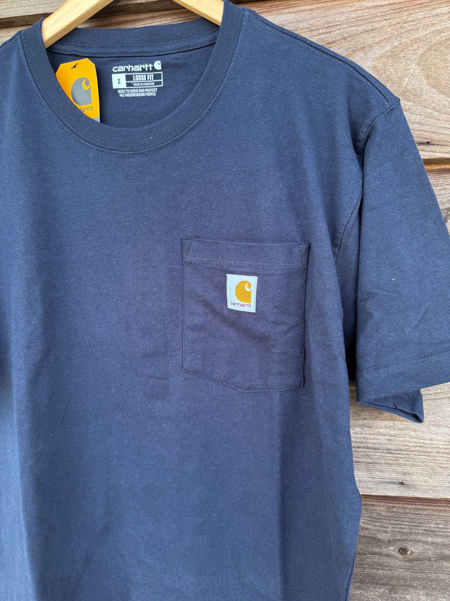 K87-NVY | Loose Fit Heavyweight Short-Sleeve Pocket T-Shirt in Navy