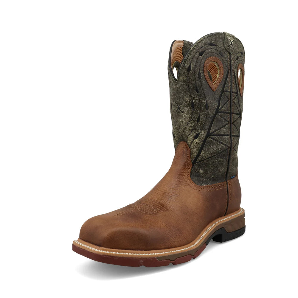 MXBNW11 | Lion & Dark Olive Waterproof Square Nano Toe Work Boots