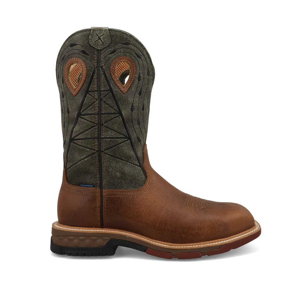 MXBNW11 | Lion & Dark Olive Waterproof Square Nano Toe Work Boots
