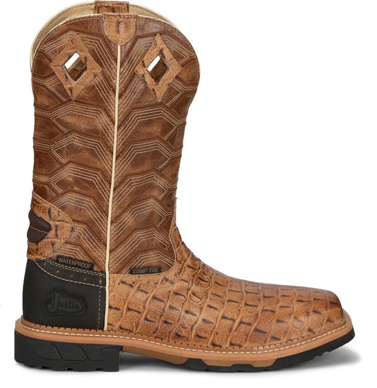 SE4839 | *Croc Print Derrickman Waterproof Square Composite Toe Work Boots