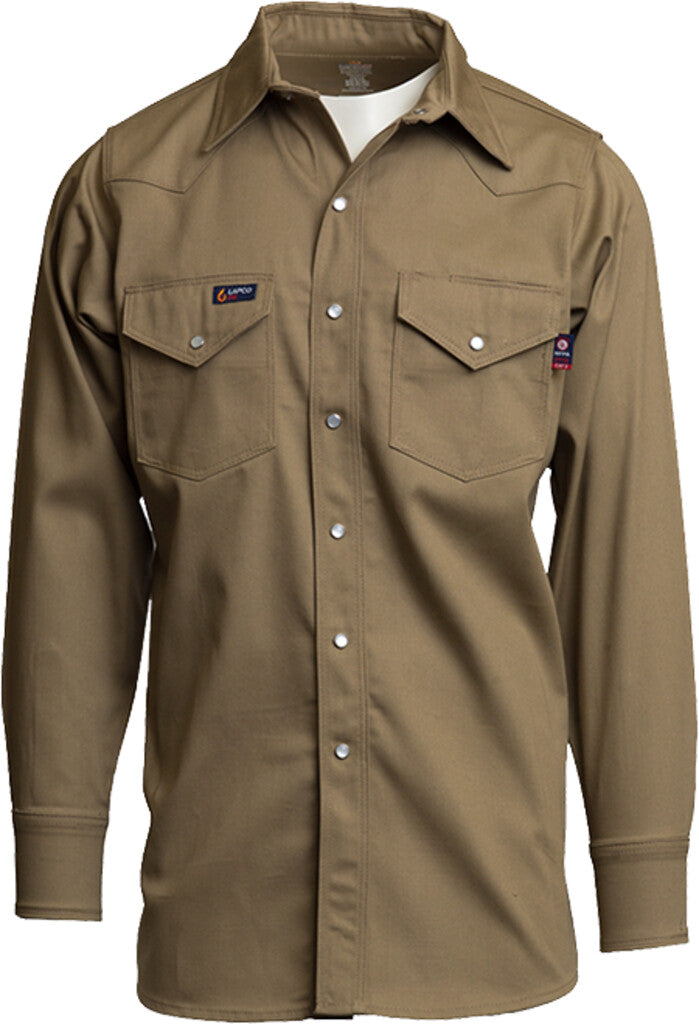 IKH7WS | FR Western Pearl Snap Shirt in Khaki