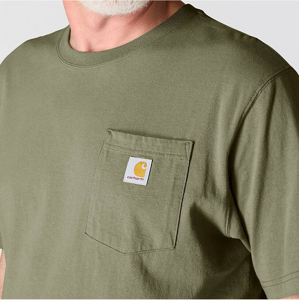K87-Dov | Loose Fit Heavyweight Short-Sleeve Pocket T-Shirt in Dusty Olive