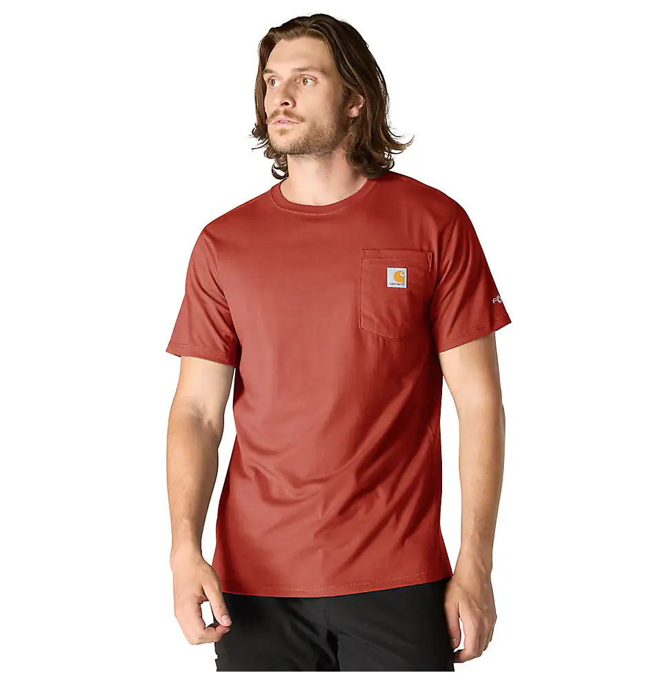 106652-RE1 | Force Relaxed Fit Short-Sleeve Pocket T-Shirt in Atomic Red