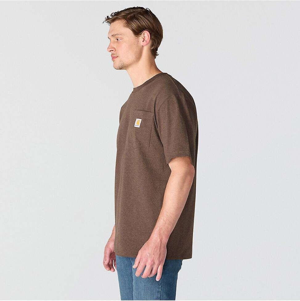 K87-HS2 | Loose Fit Heavyweight Short-Sleeve Pocket T-Shirt in Dark Clove Heather