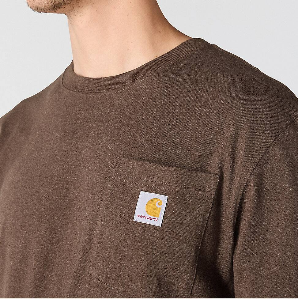 K87-HS2 | Loose Fit Heavyweight Short-Sleeve Pocket T-Shirt in Dark Clove Heather