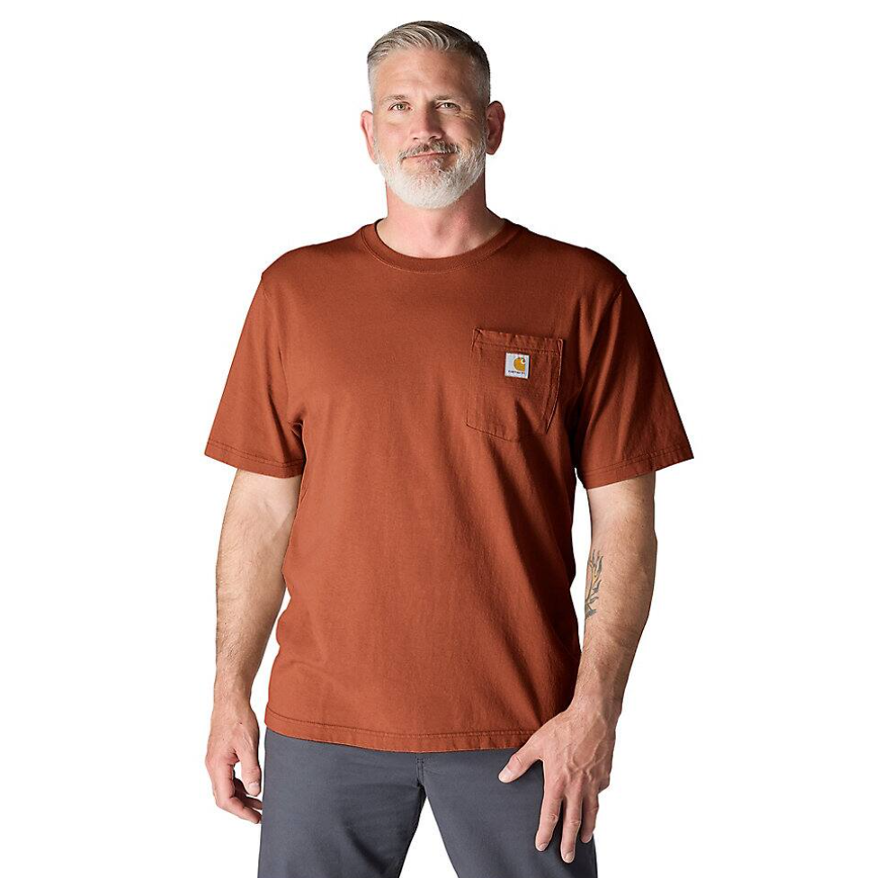 K87-RG0 | Loose Fit Heavyweight Short-Sleeve Pocket T-Shirt in Homestead Red