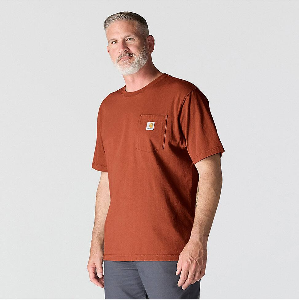 K87-RG0 | Loose Fit Heavyweight Short-Sleeve Pocket T-Shirt in Homestead Red