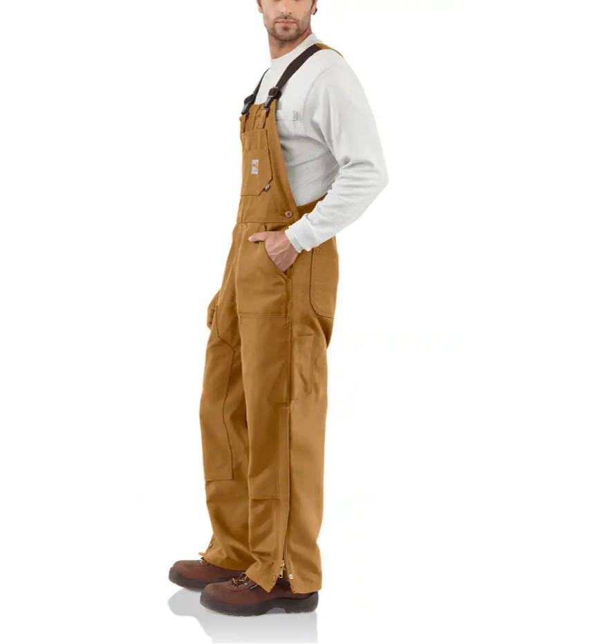 101627-211 | FR Duck Bib Unlined Overall in Carhartt Brown