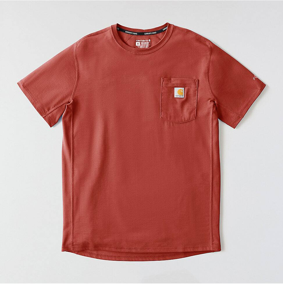 106652-RE1 | Force Relaxed Fit Short-Sleeve Pocket T-Shirt in Atomic Red