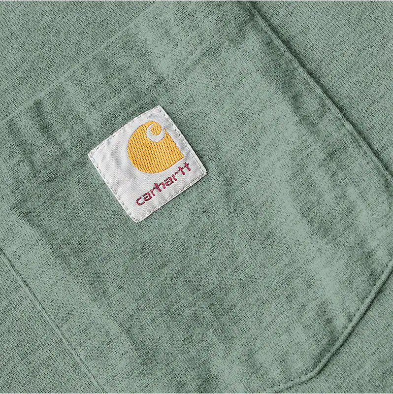 K87-GO6 | Loose Fit Heavyweight Short-Sleeve Pocket T-Shirt in Green Slate Heather