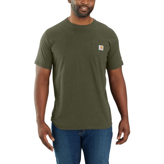 106652-G73 | Force Relaxed Fit Midweight Short Sleeve Pocket T-Shirt in Basil Heather