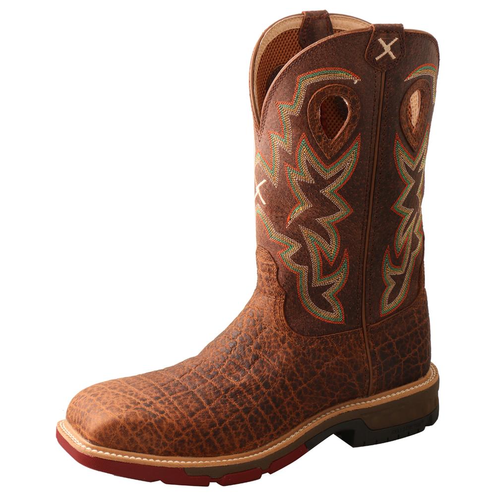 MXBN001 | Elephant Print Square Nano Toe Work Boots