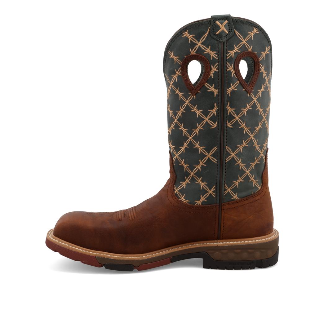MXBN002 | Barbwire Embroidery Square Nano Composite Toe Work Boots