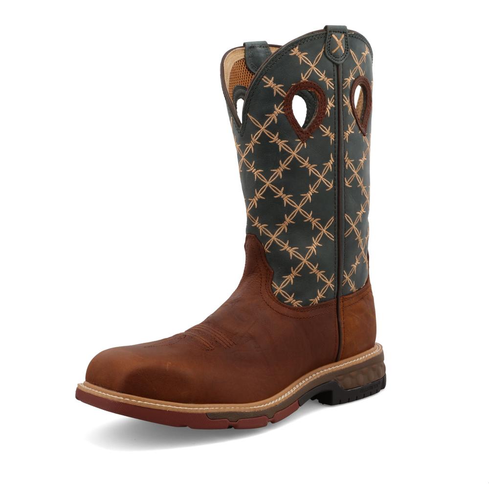 MXBN002 | Barbwire Embroidery Square Nano Composite Toe Work Boots